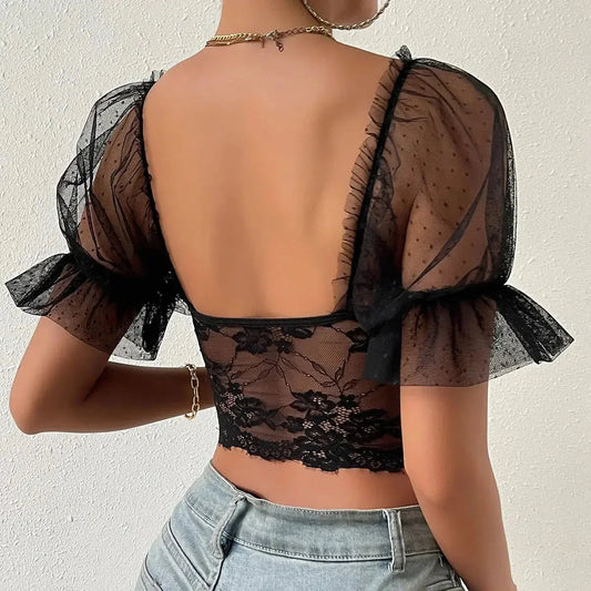 Baddie Lace Bustier Crop Top