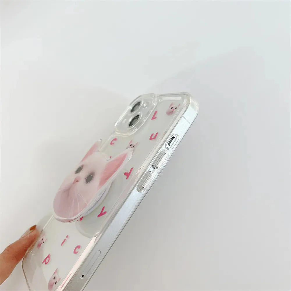 Cat Popsocket Clear Phone Case