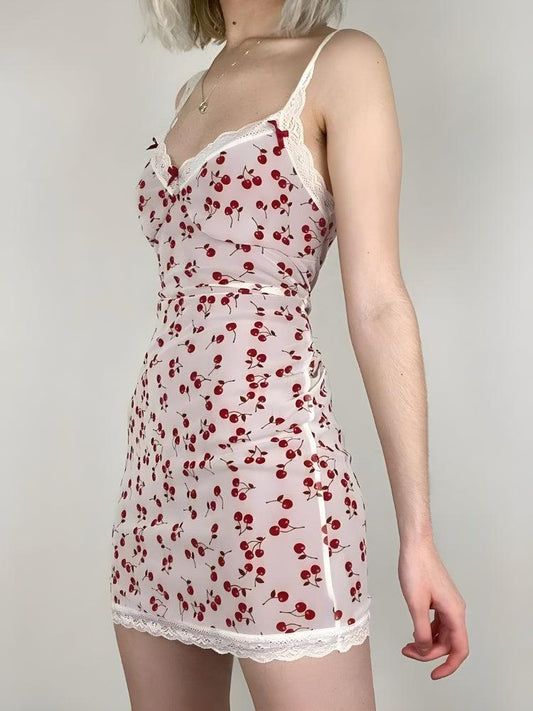 Coquette Cherry Mini Dress