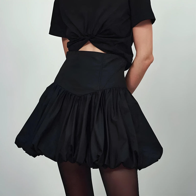 Corset Waist Bubble Mini Skirt