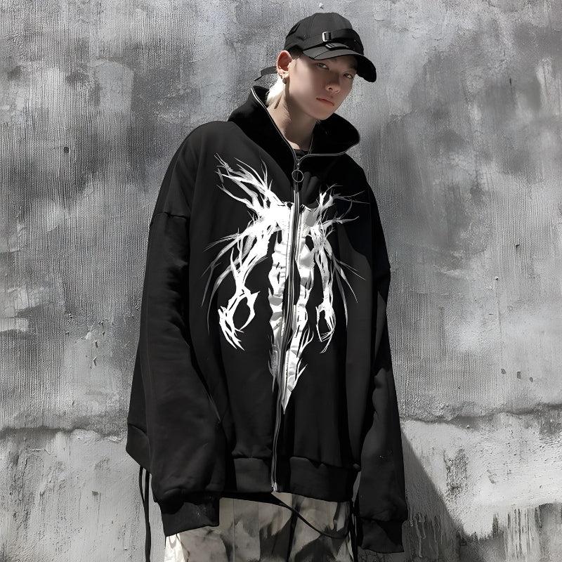 Cyberpunk Ghost Full Zip-Up Hoodie