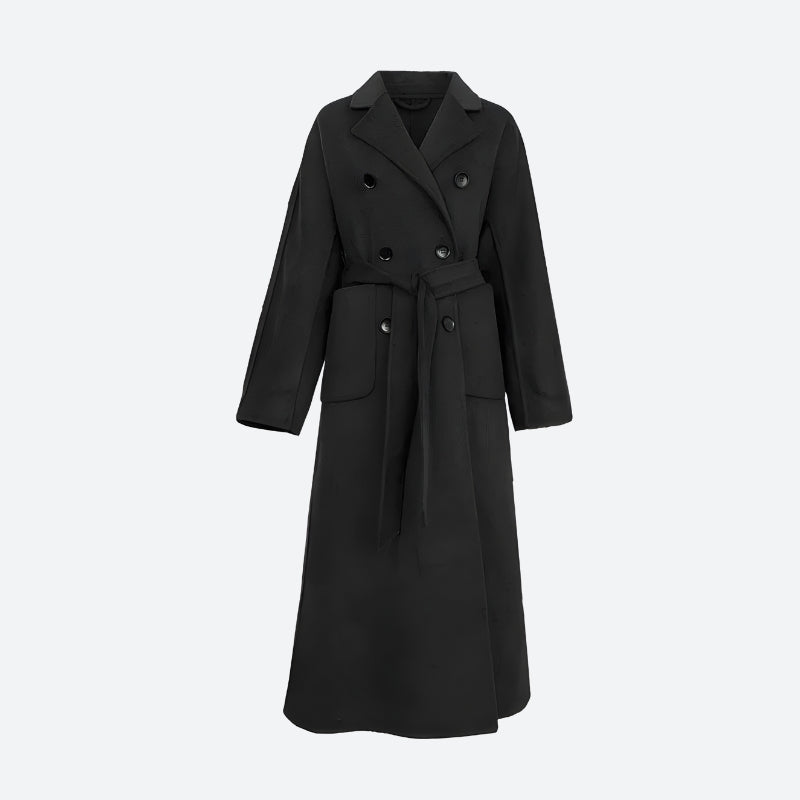 Dark Academia Belted Long Coat