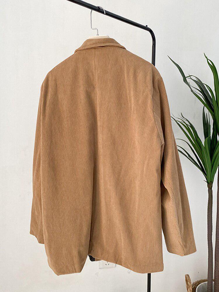 Dark Academia Corduroy Long Jacket