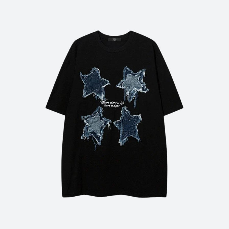 Denim Star Patchwork Tee