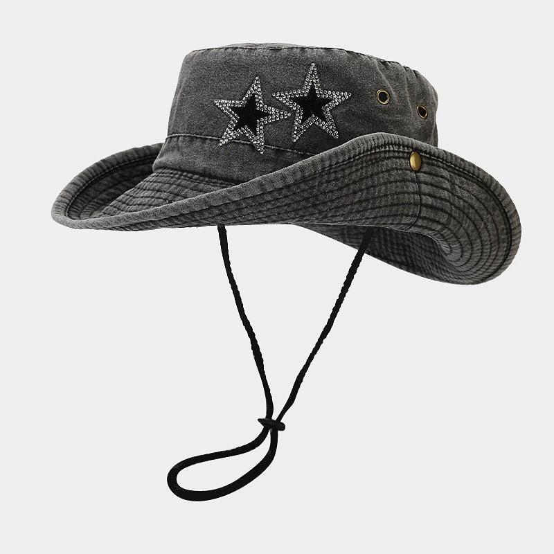 Disco Cowgirl Star Printed Denim Hat