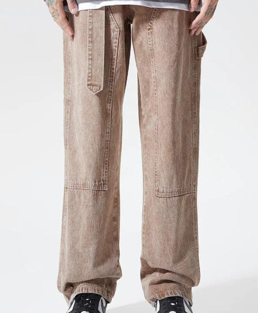 Drawstring Belt Straight Leg Jeans