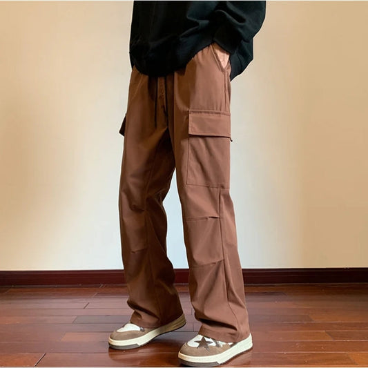 Drawstring Cargo Parachute Pants