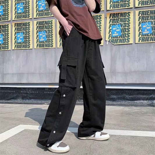 Elastic Waist Wide Leg Cargo Pants