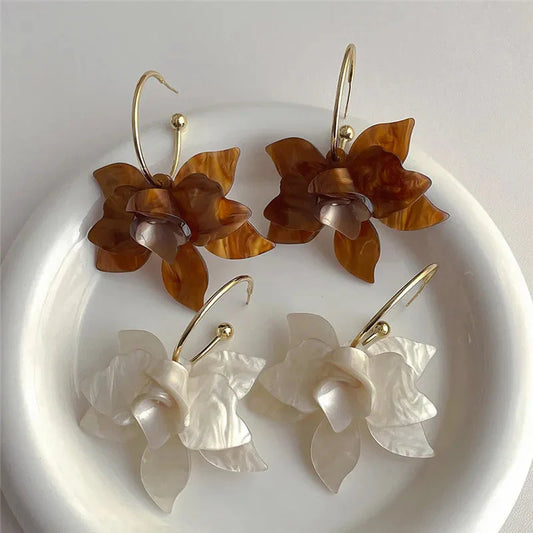 Flower Hoop Earrings