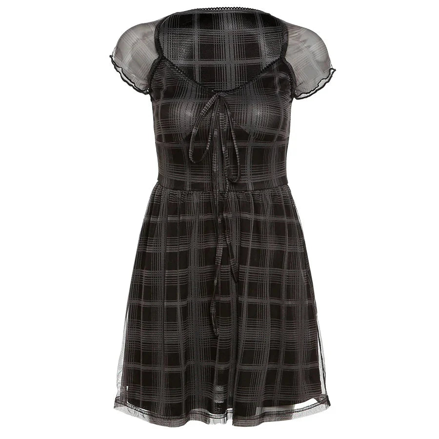 Goth Plaid Mini Dress