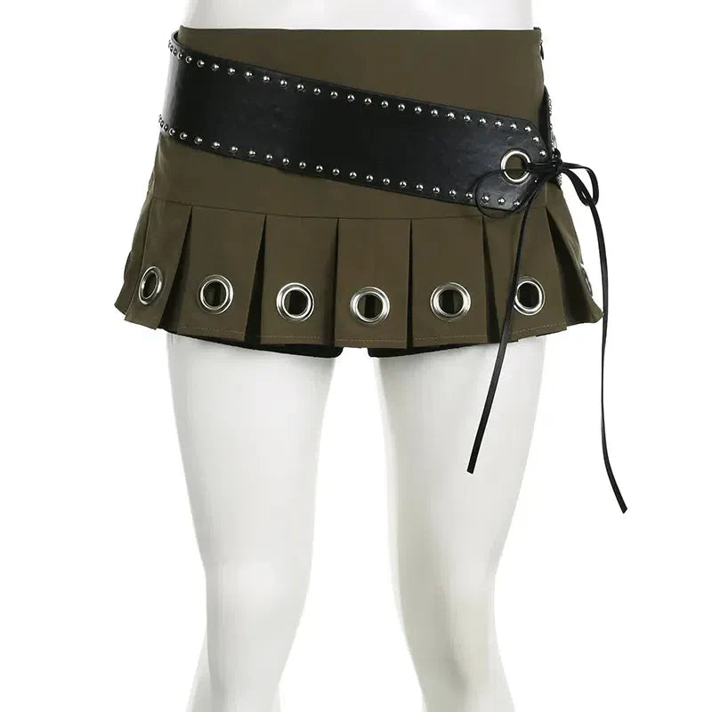 Grunge Belted Extra Mini Skirt