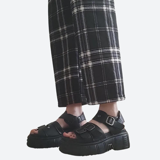 Grunge Belted Platform Sandals