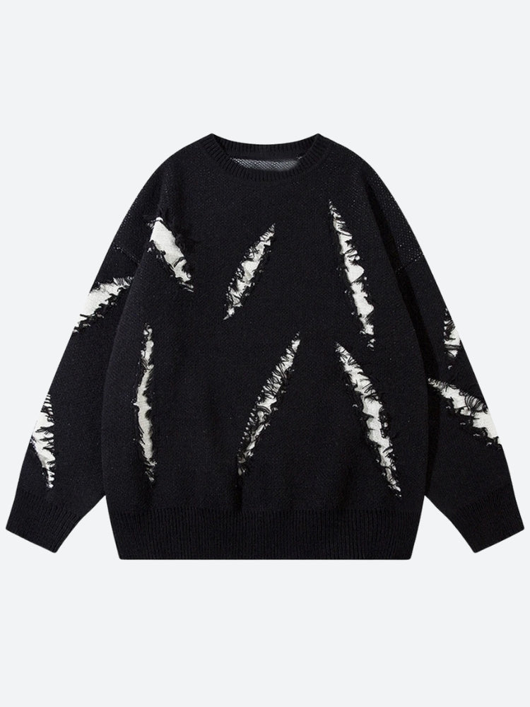 Grunge Claw Distressed Knitted Sweater