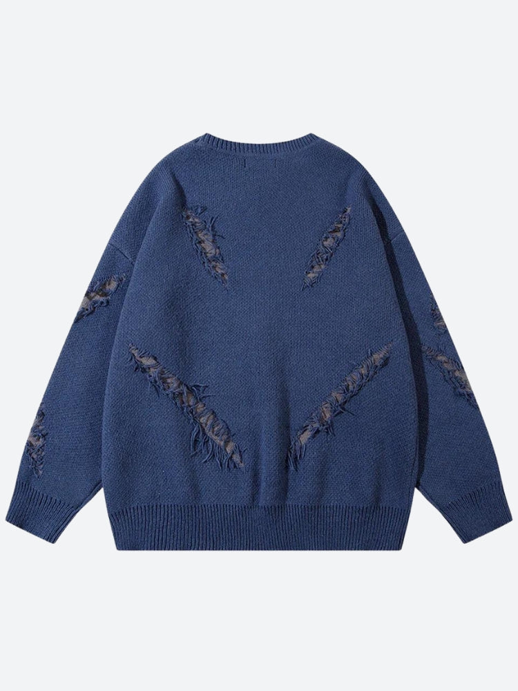 Grunge Claw Distressed Knitted Sweater