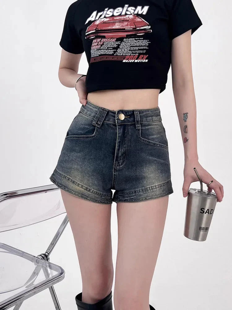 Grunge Denim Shorts