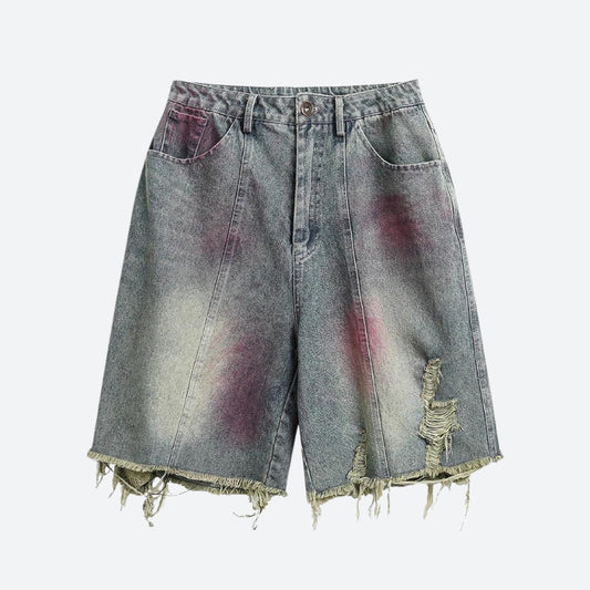 Grunge Distressed Denim Shorts