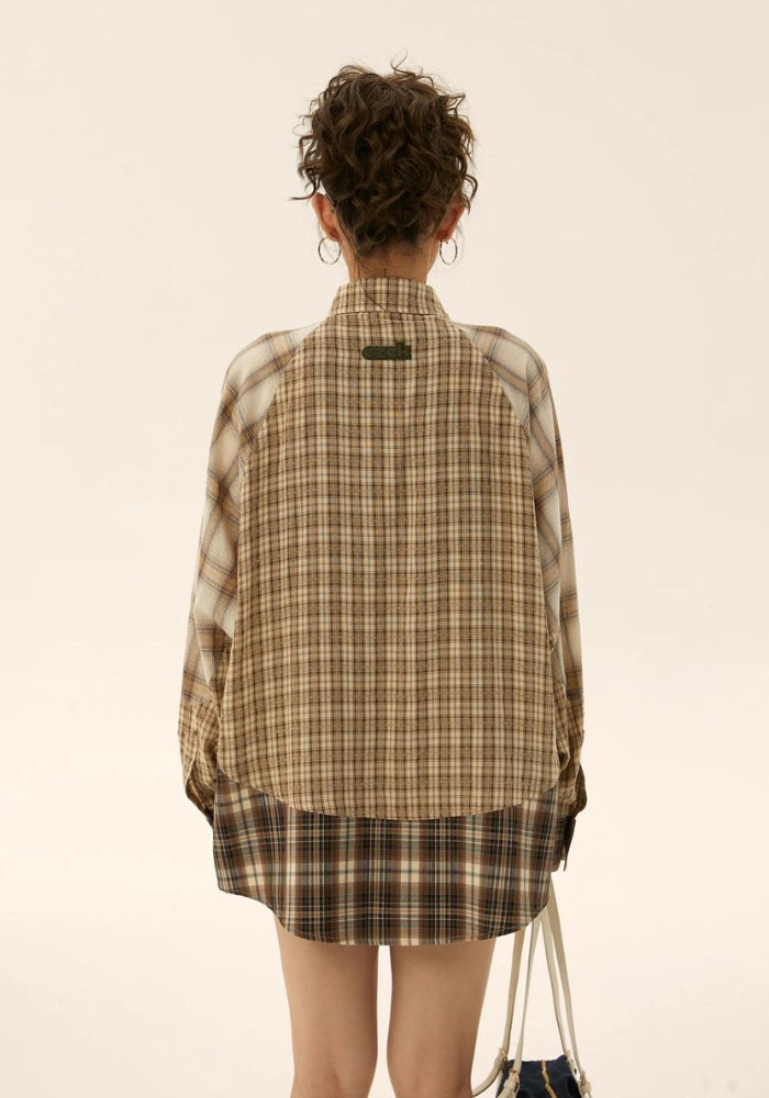 Grunge Multi Pattern Plaid Shirt