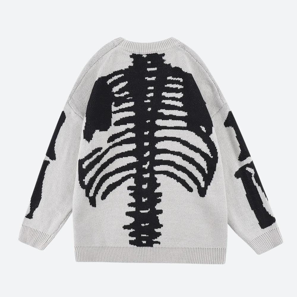 Grunge Skeleton Knitted Sweater