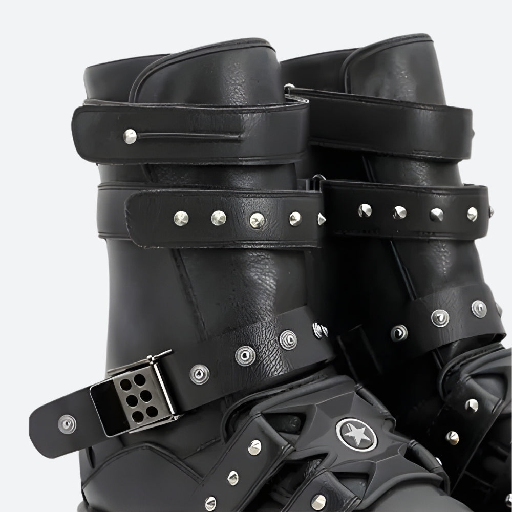 Grunge Velcro Straps Chunky Platform Boots