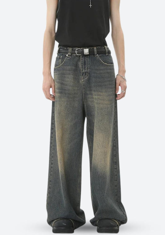 Grunge Wide Leg Denim Jeans