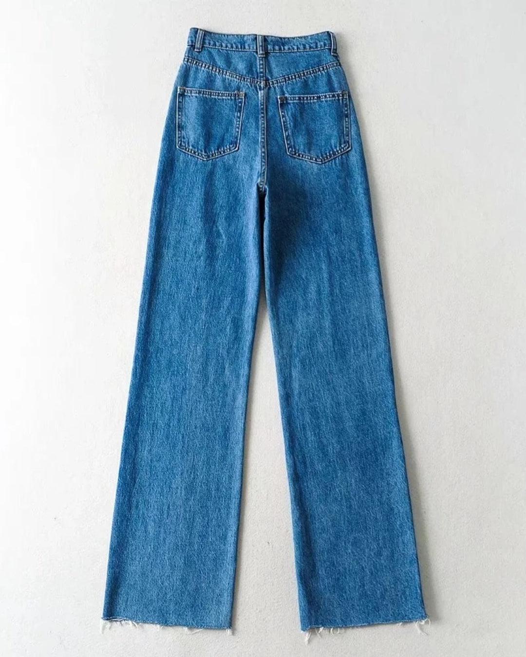 High Waist Casual Washed Jeans