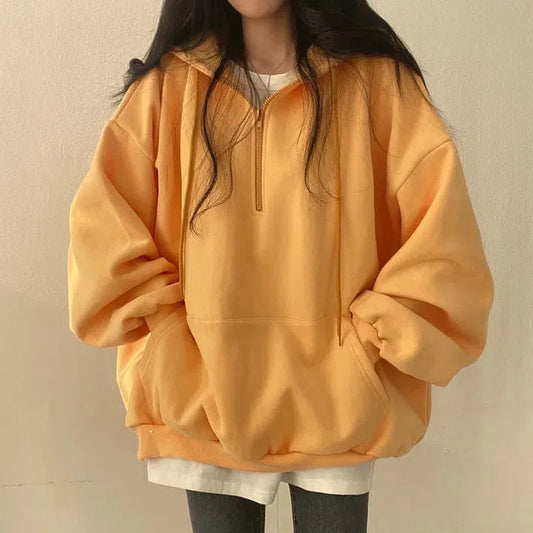 Indie Oversized Zip Up Hoodie