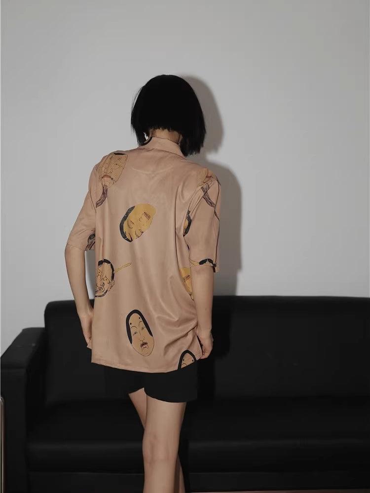 Japanese Art Short Sleeve Blouse