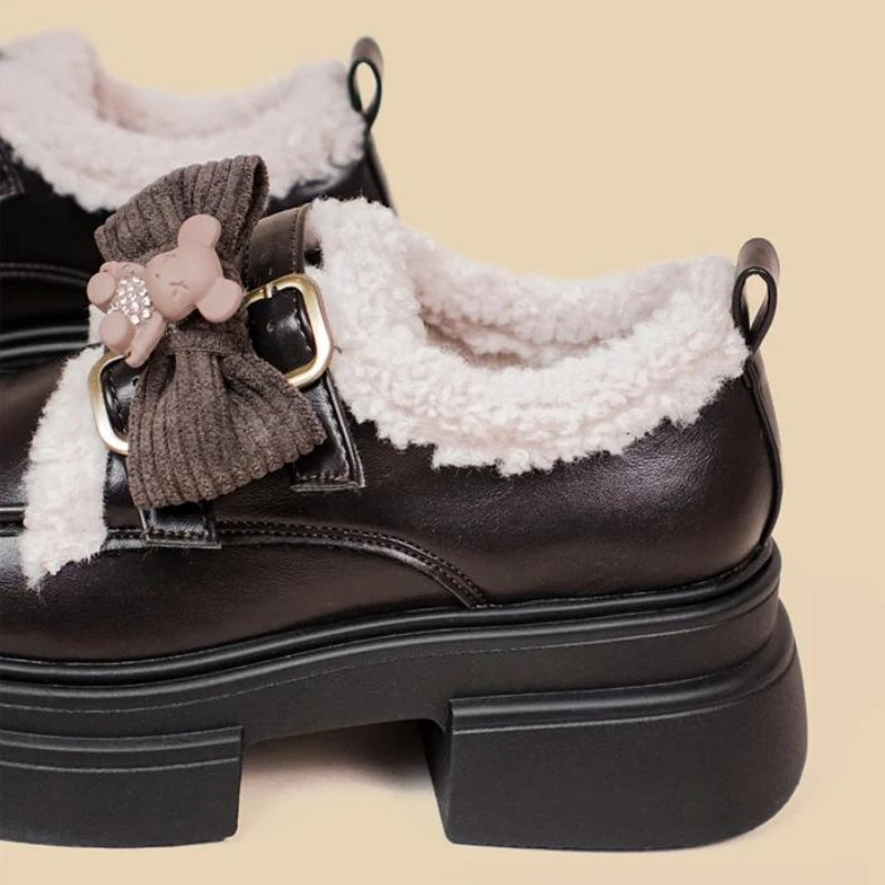 Kawaii Teddy Bear Platform Oxford Shoes