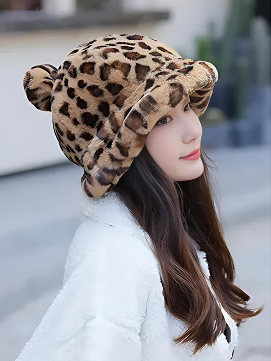 Leopard Ear Plush Hat