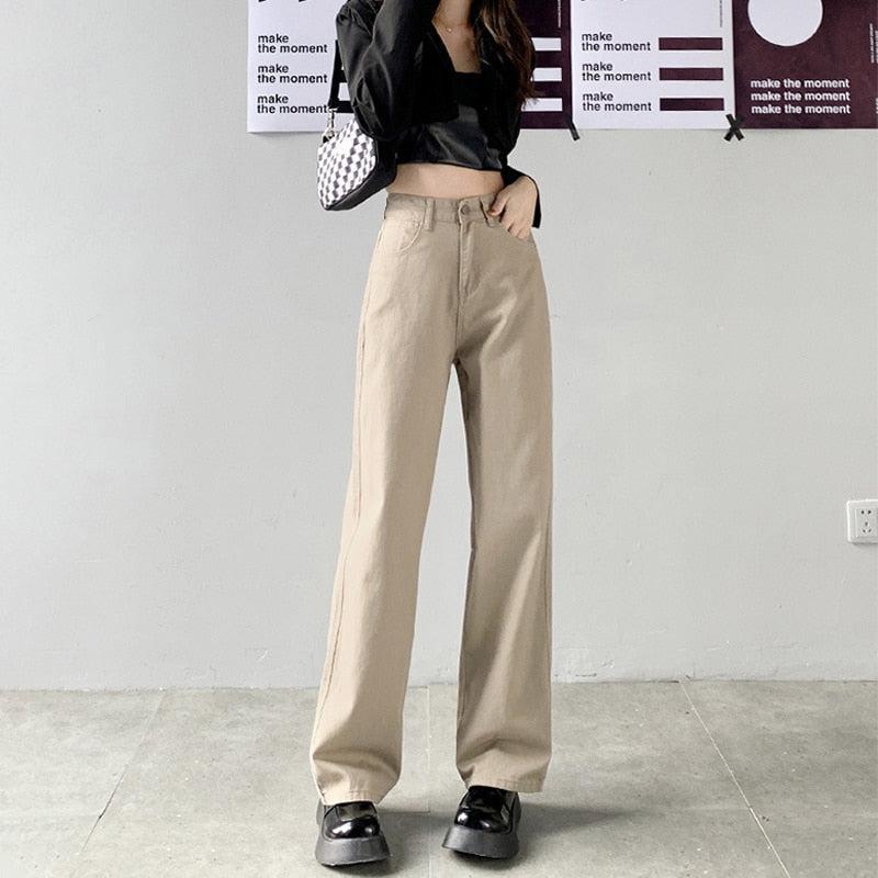 Light Academia High Waist Denim Pants