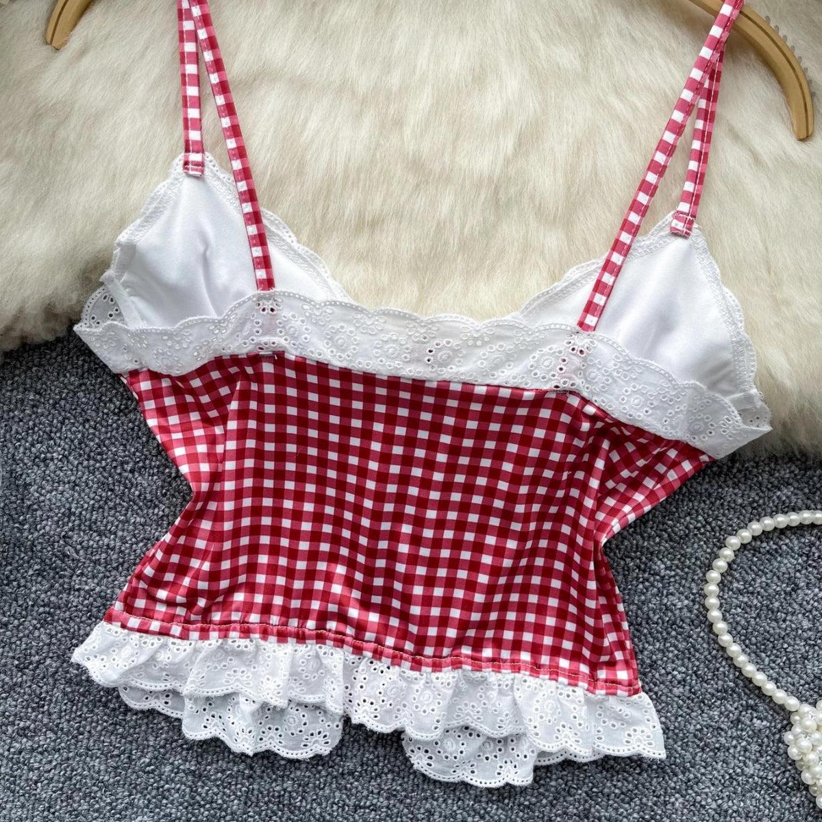 Plaid Bustier Crop Top