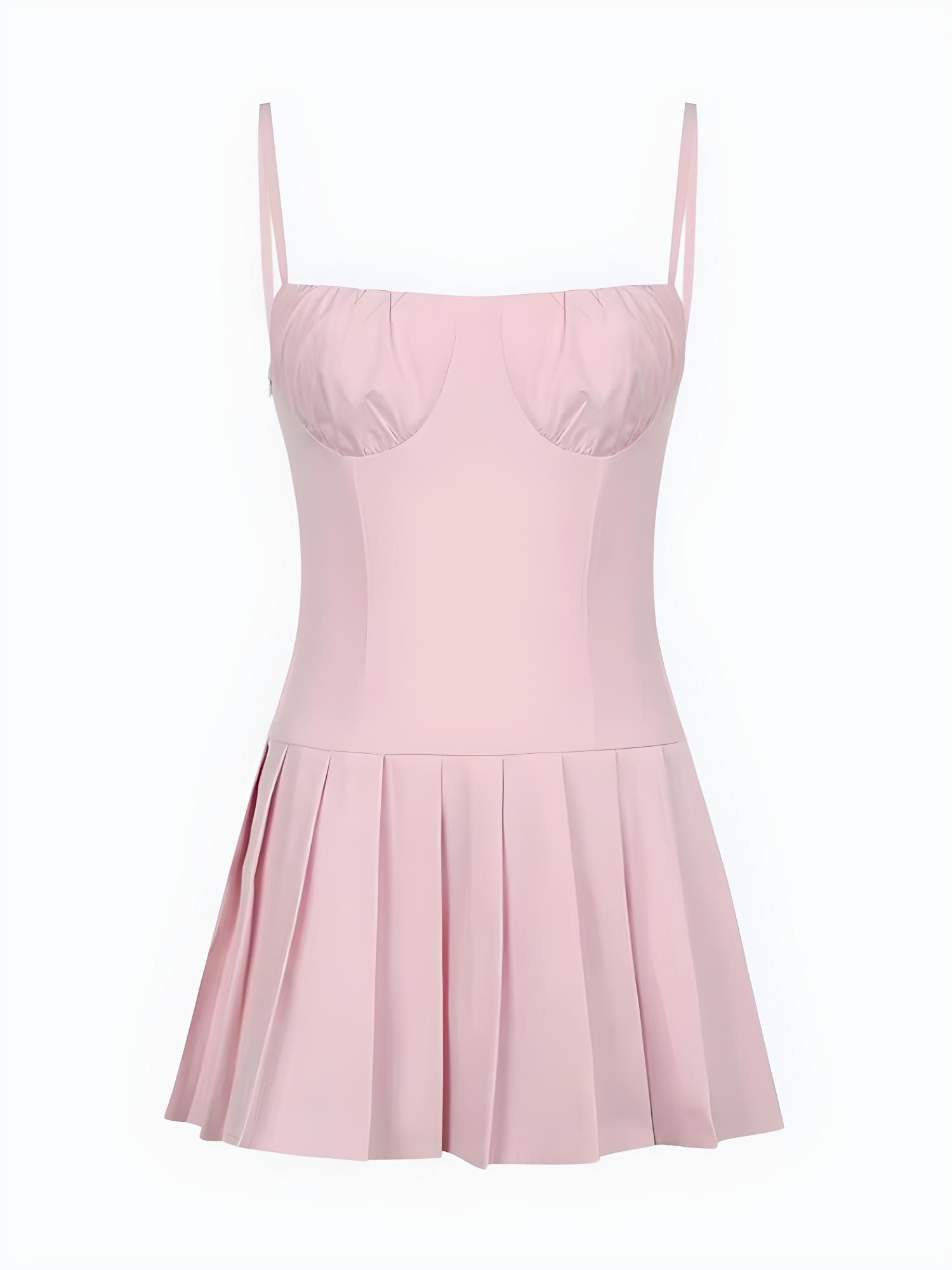 Pleated Pink Mini Dress