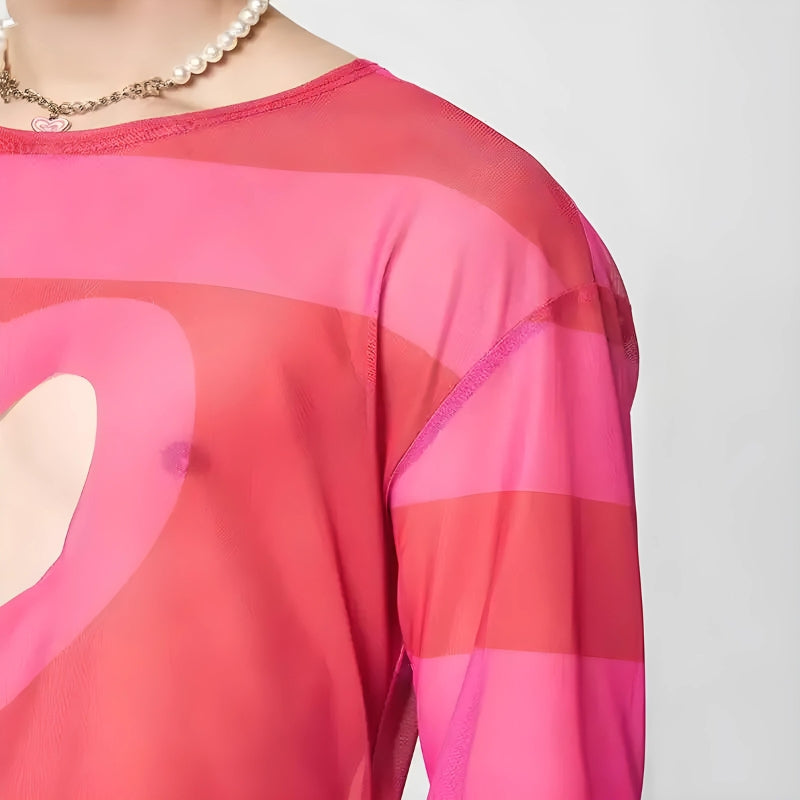 Soft Boy Heart Cut Out Crop Top