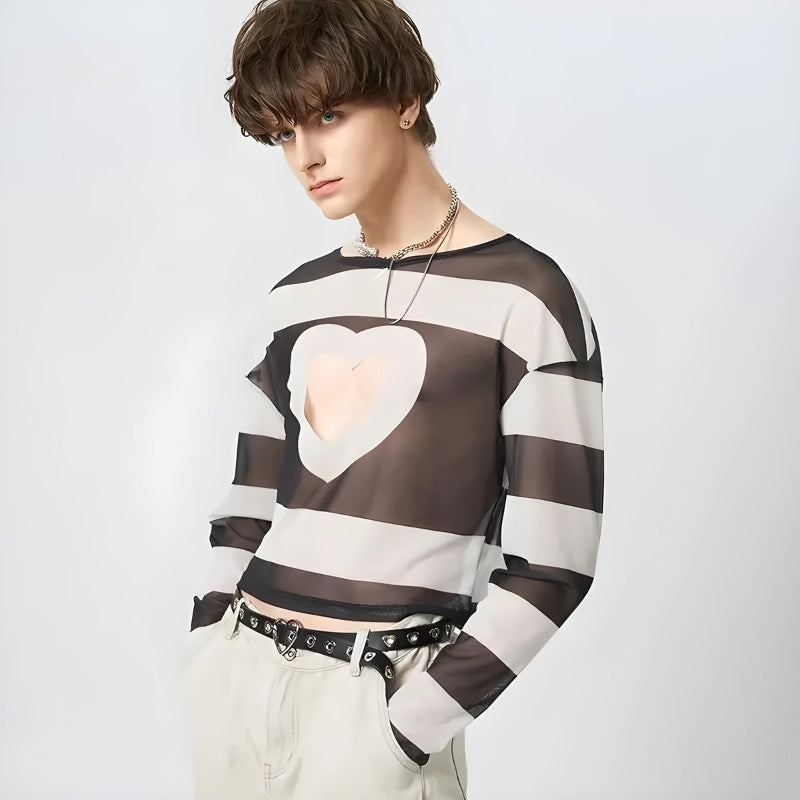 Soft Boy Heart Cut Out Crop Top