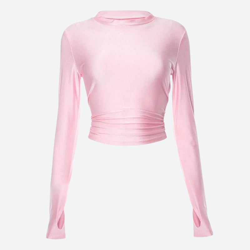 Soft Girl Candy Pink Metallic Top