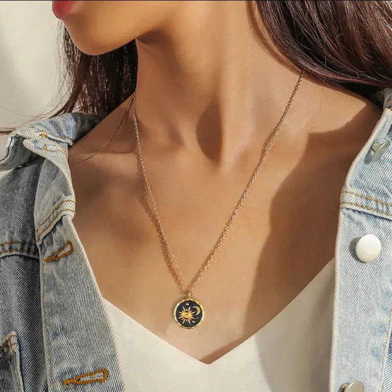 Sun Moon Charm Necklace