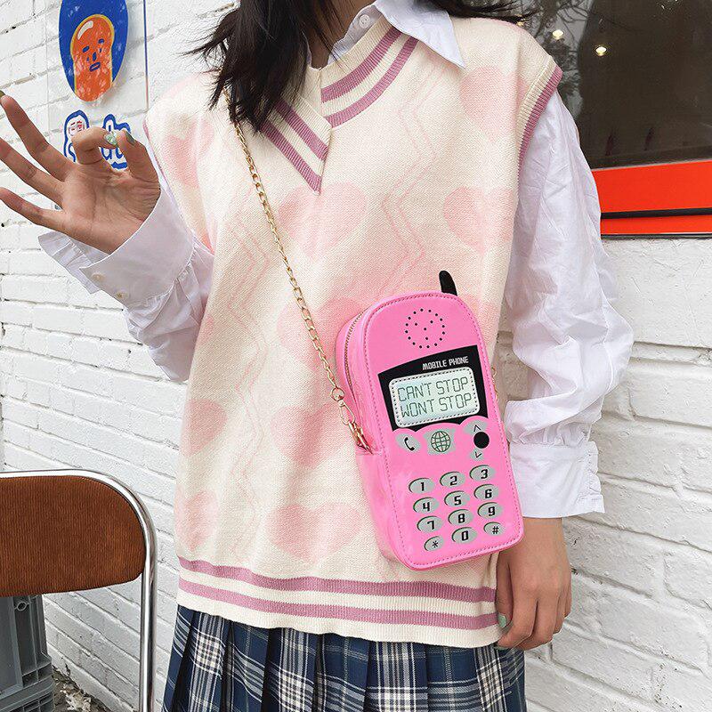 Weirdcore Retro Mobile Phone Shaped Handbag