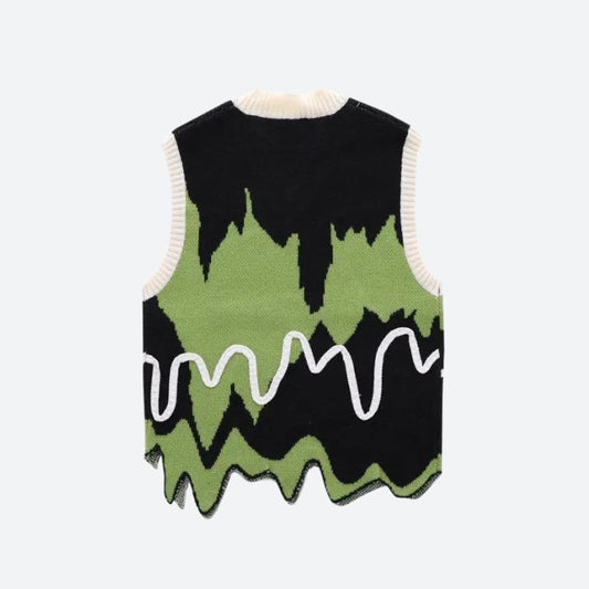 Weirdcore Wavy Striped Sweater Vest