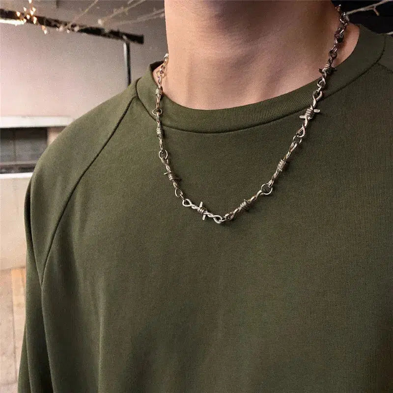 Y2K Barbed Wire Necklace