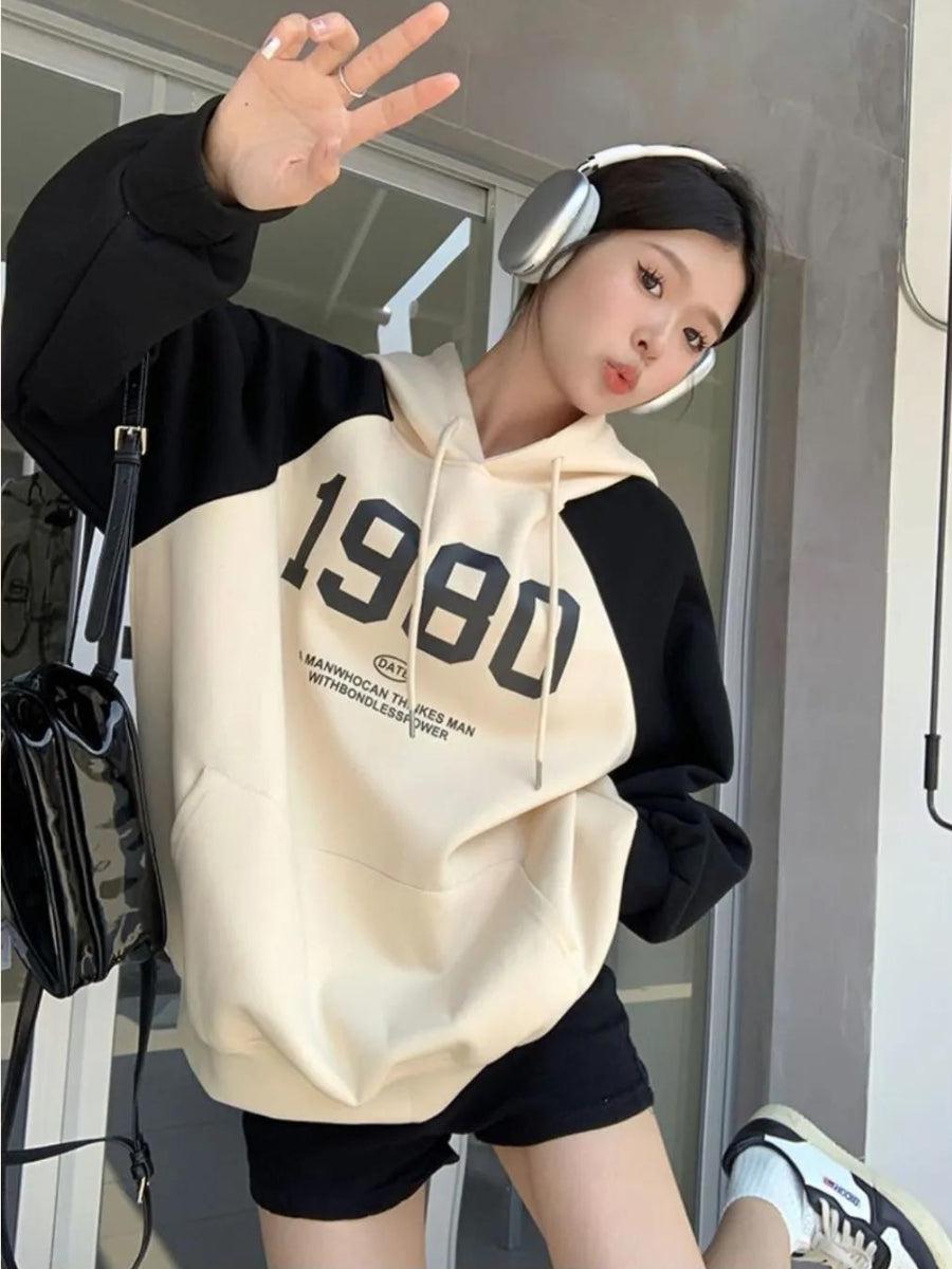 Y2K Oversized Patchwork Hoodie