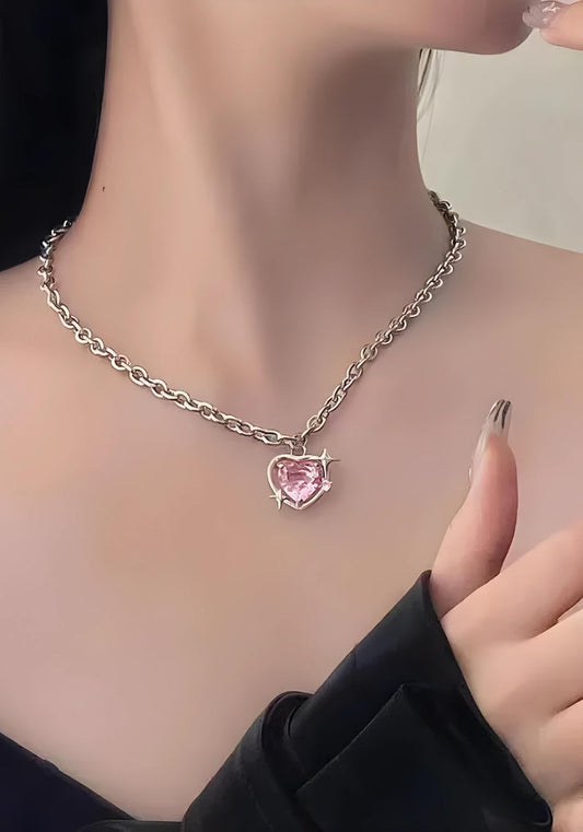 Y2K Shiny Heart Necklace