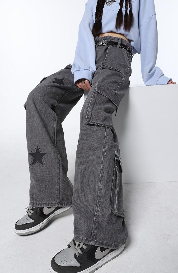 Y2K Star Printed Cargo Pants