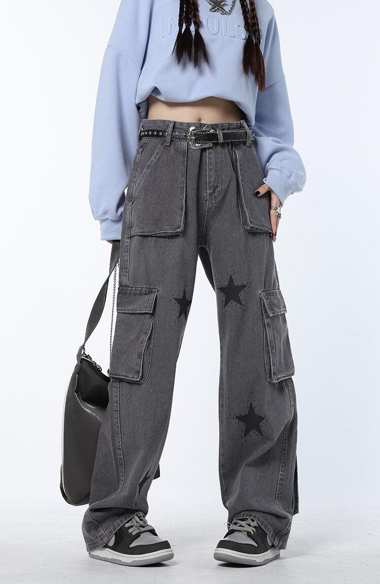 Y2K Star Printed Cargo Pants