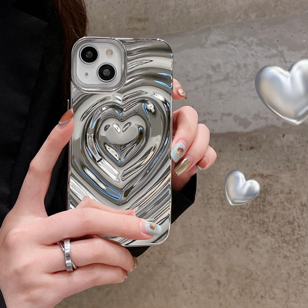 Y2k Wavy Heart iPhone Case