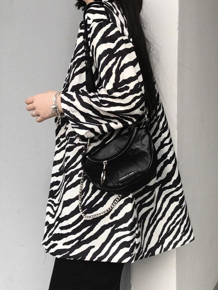 Zebra Print Long Blazer