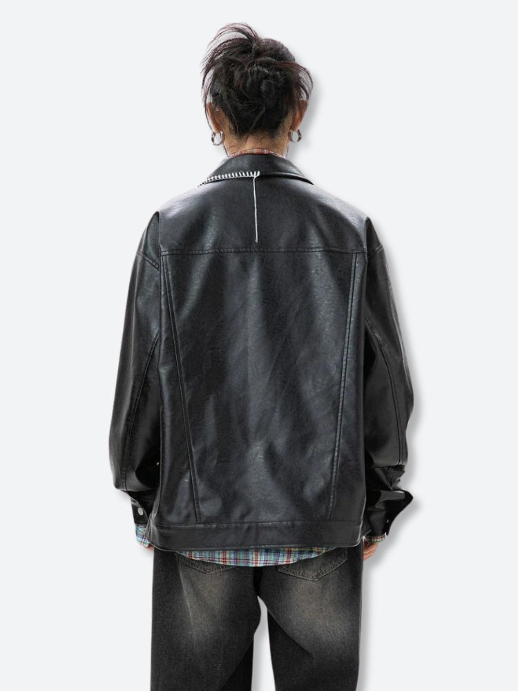 Zip-Up Faux Leather Jacket